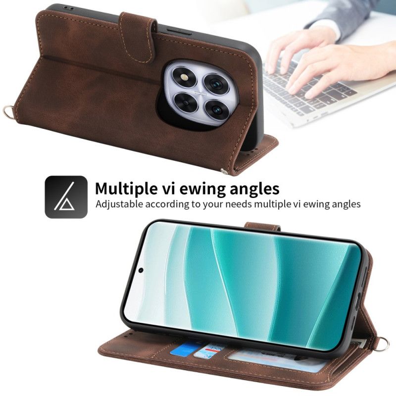 Peněženková Pouzdra Poco X7 5g Krajkový Vzor S Páskem A Ramenním Popruhem