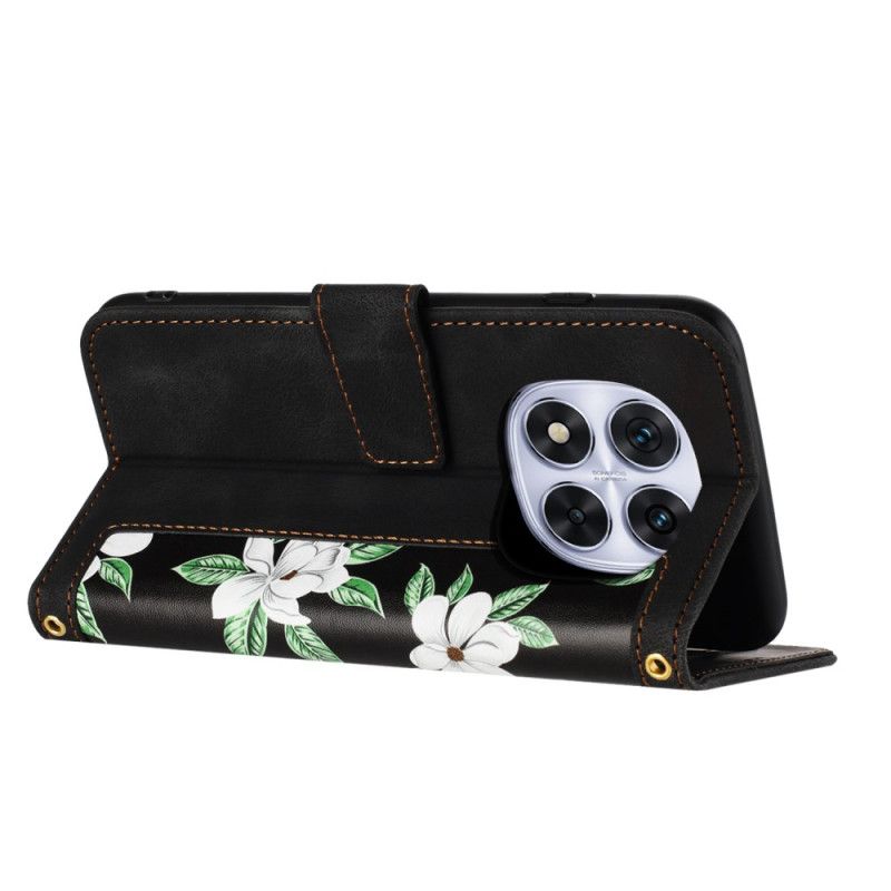 Peněženková Pouzdra Poco X7 5g Kryty Na Mobil Květiny S Řemínkem