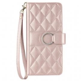 Peněženková Pouzdra Poco X7 5g Kryty Na Mobil Prošívané Se Šňůrkou Na Krk A Ramenním Popruhem