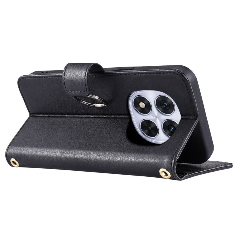 Peněženková Pouzdra Poco X7 5g Kryty Na Mobil Prošívané Se Šňůrkou Na Krk A Ramenním Popruhem