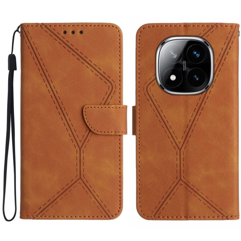 Peněženková Pouzdra Poco X7 5g Kryty Na Mobil Čáry A Čárky S Řemínkem