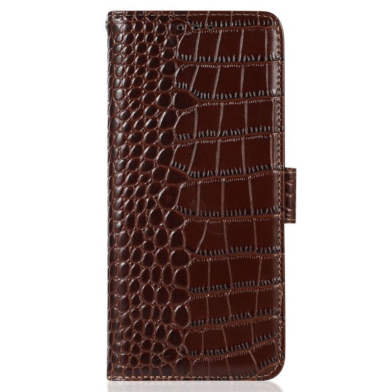 Kožené Pouzdro Na Motorola Edge 40 Pro Rfid Ve Stylu Krokodýla