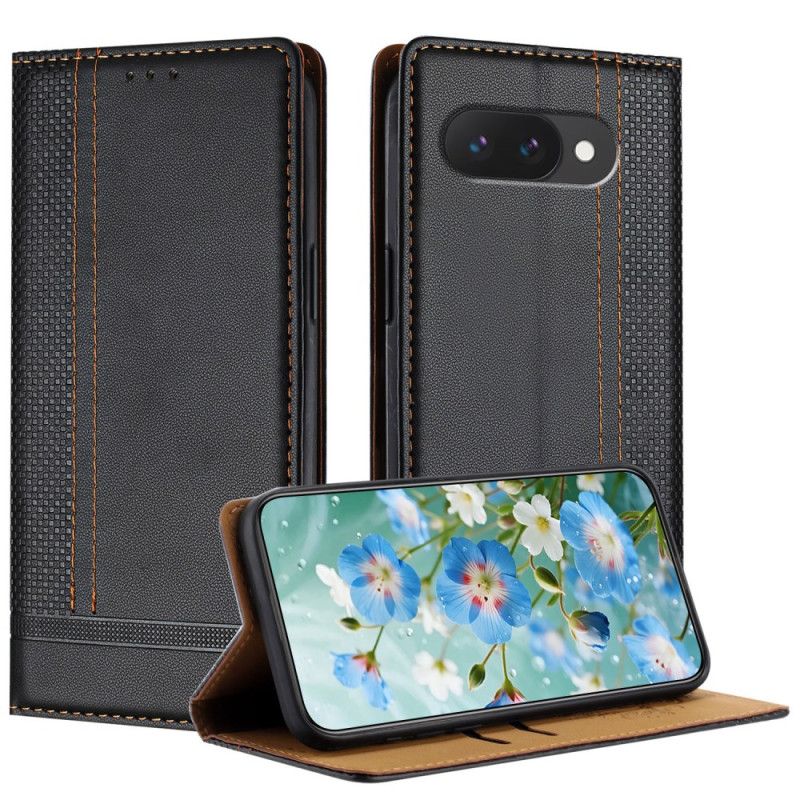 Kožené Pouzdro Folio Google Pixel 10a Mřížkový Vzor