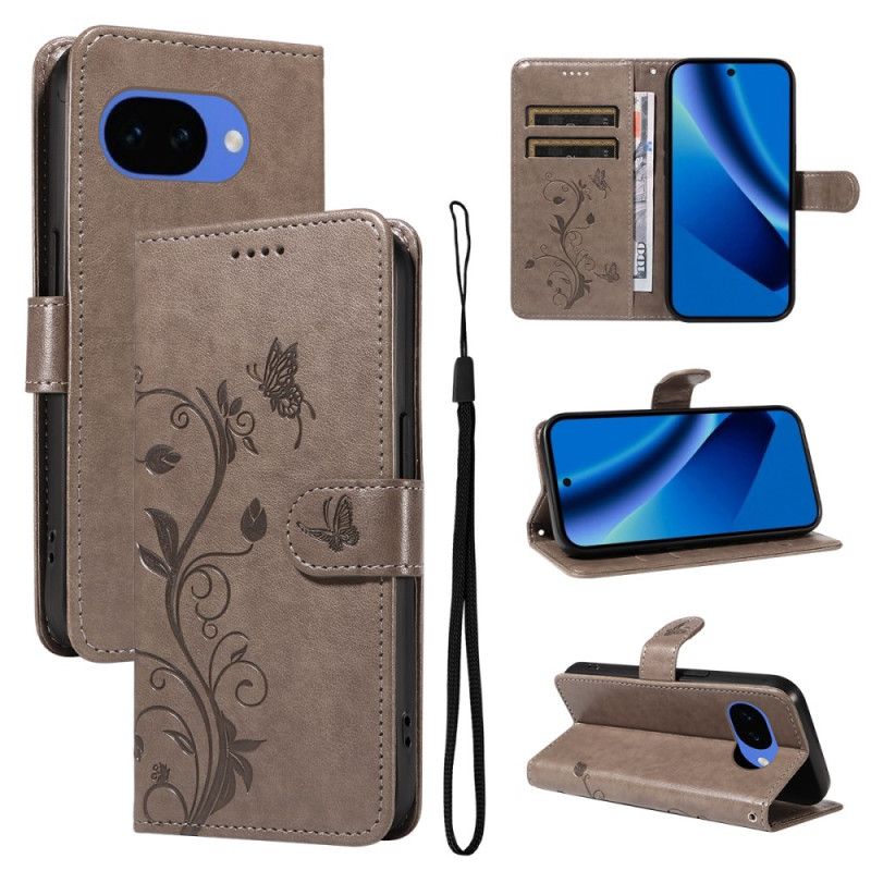 Kožený Kryt Google Pixel 10a Květinový Vzor