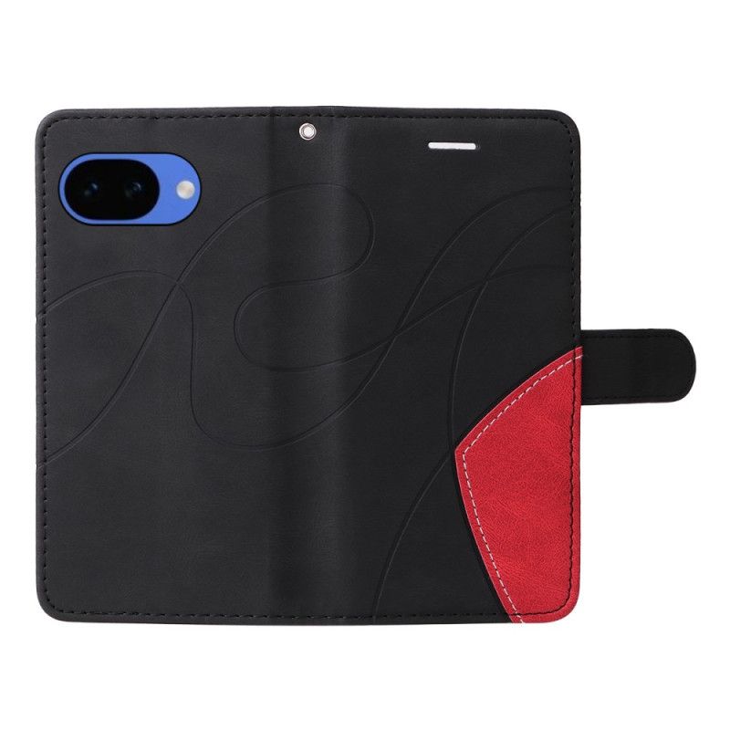 Kožený Kryt Na Google Pixel 10a Dvoubarevný Vlnitý Design