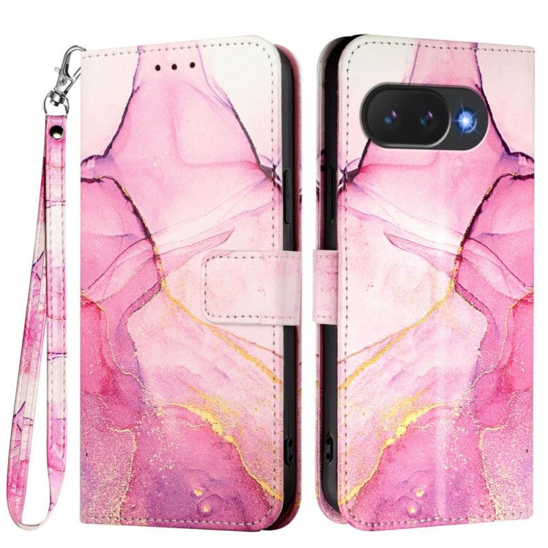 Kožený Kryt Na Google Pixel 10a Mramorový Vzor S Páskem