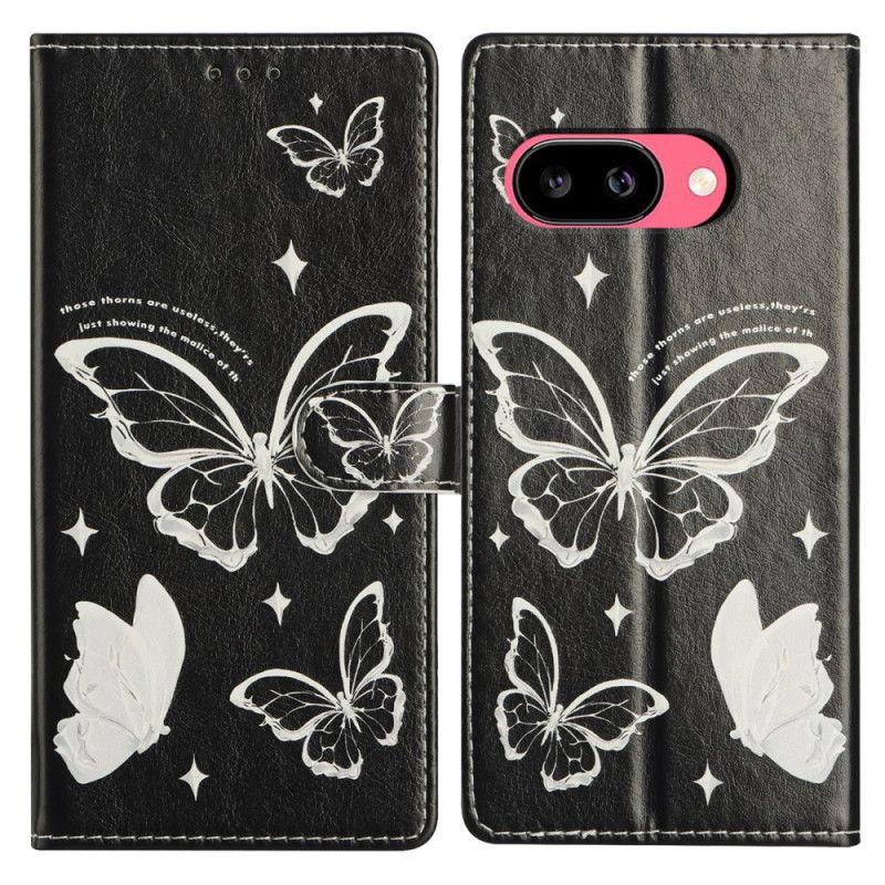 Peněženková Pouzdra Google Pixel 10a Černobílí Motýli