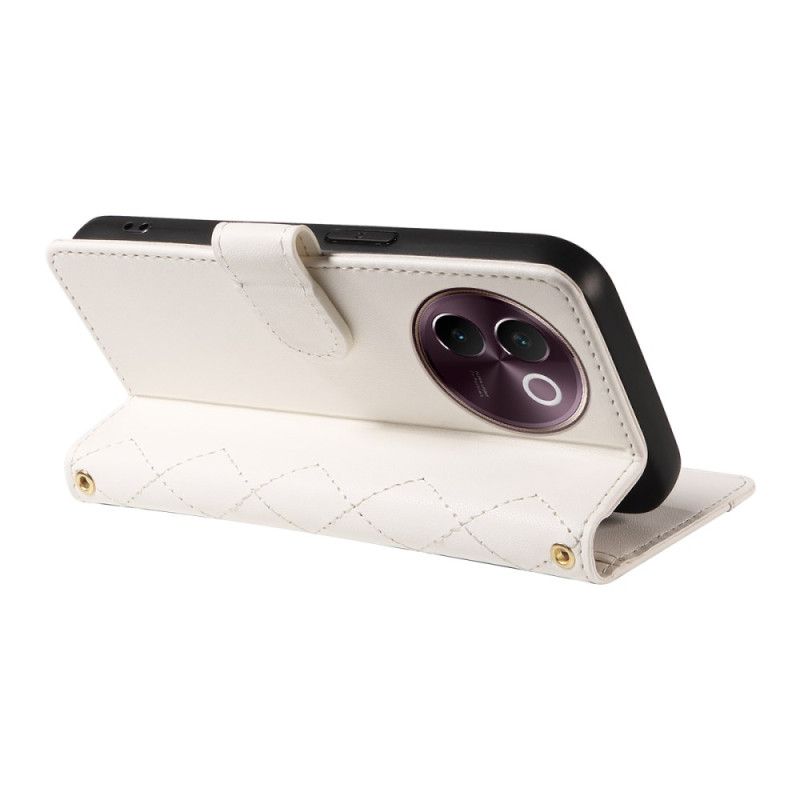 Kožený Kryt Vivo V40 Lite 5g Prošívané S Pásky