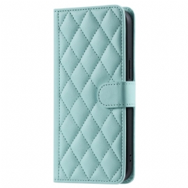 Kožený Kryt Vivo V40 Lite 5g Prošívané S Řemínkem A Ramenním Popruhem