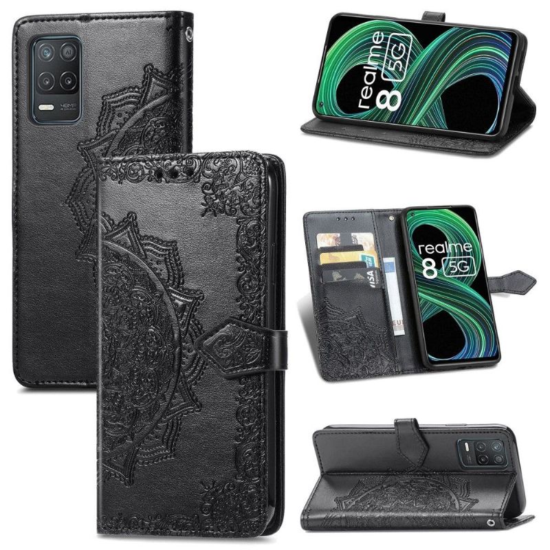 Flipové Pouzdro Na Realme 8 5G Mandala Reliéf Z Umělé Kůže