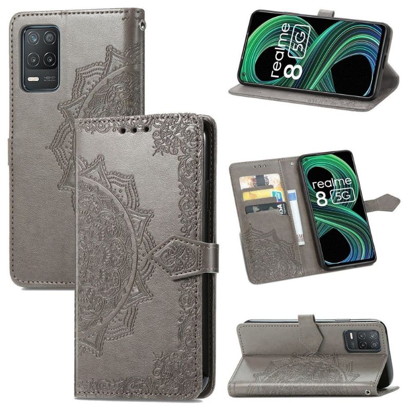 Flipové Pouzdro Na Realme 8 5G Mandala Reliéf Z Umělé Kůže