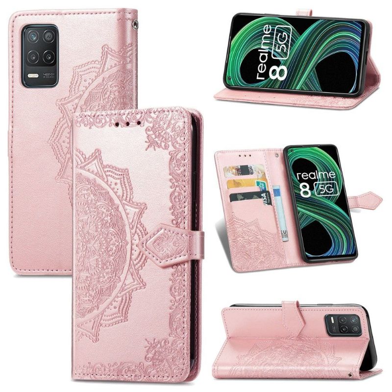 Flipové Pouzdro Na Realme 8 5G Mandala Reliéf Z Umělé Kůže