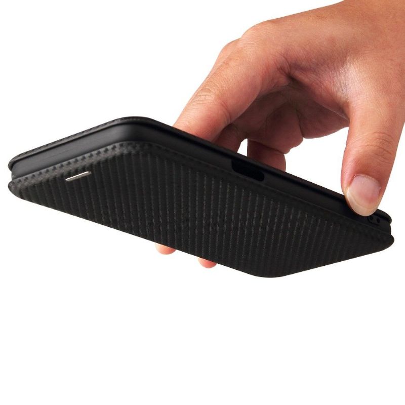 Kožené Pouzdro Na Realme 8 5G Koženka Z Uhlíkových Vláken