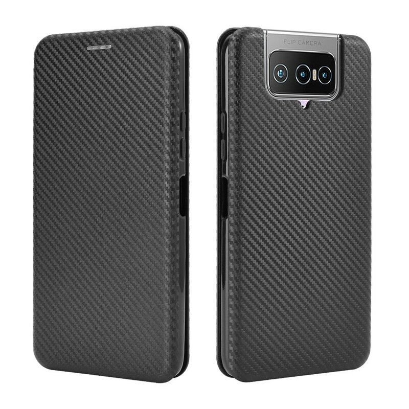 Kryty Na Mobil Na Asus Zenfone 7 / 7 Pro Flipové Pouzdro Silikonový Uhlík
