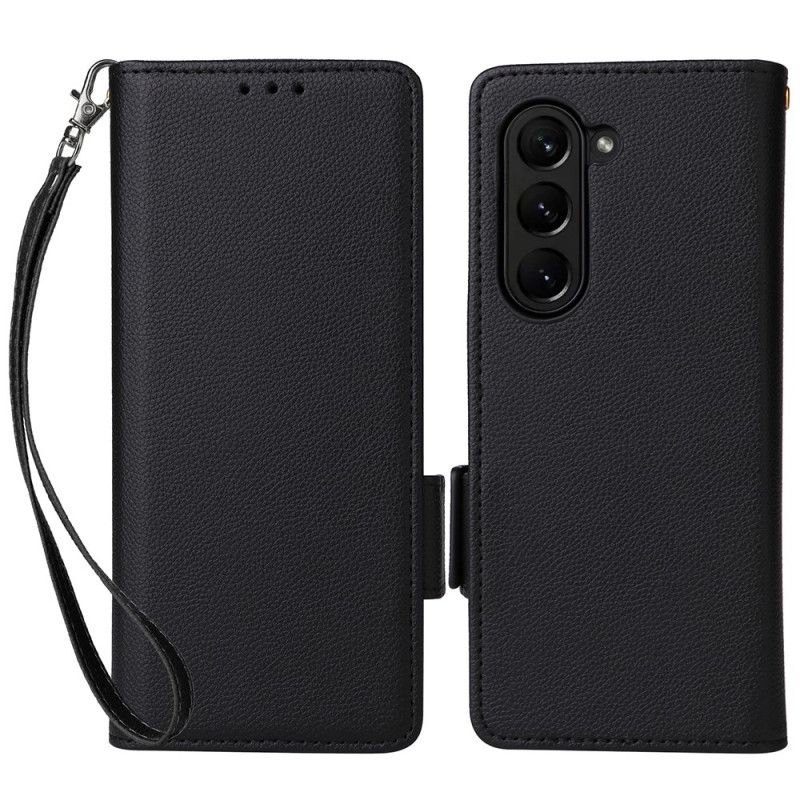 Kožený Kryt Samsung Galaxy Z Fold 5 Lano Na Karabinu