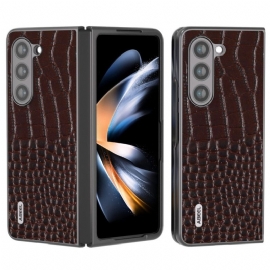 Kryt Samsung Galaxy Z Fold 5 Skutečná Kůže S Efektem Krokodýla Abeel