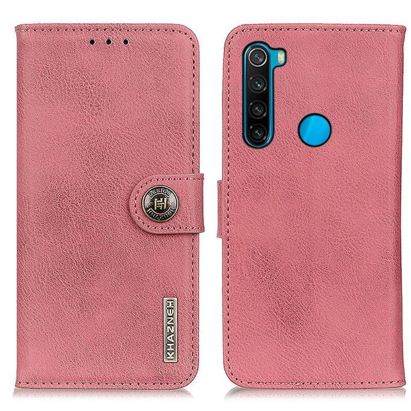 Flipové Pouzdro Na Xiaomi Redmi Note 8 2021 Držák Karet S Koženými Efekty Khazneh