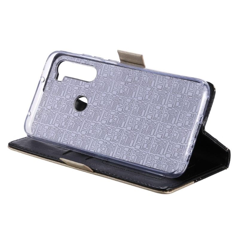 Flipové Pouzdro Na Xiaomi Redmi Note 8 2021 Květinová Krajka S Koženým Efektem
