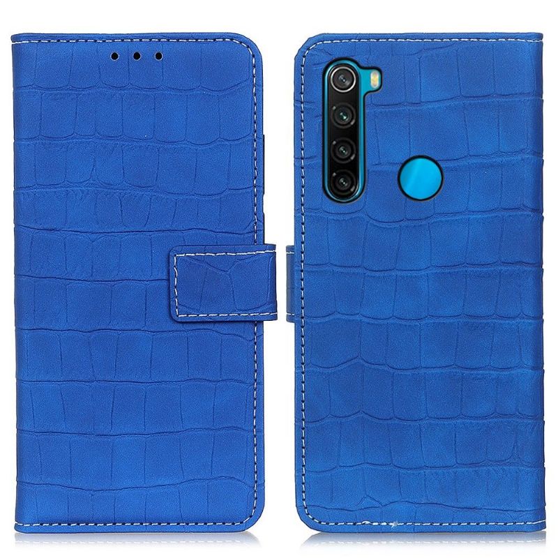 Flipové Pouzdro Na Xiaomi Redmi Note 8 2021 Vzhled Imitace Kůže Croc