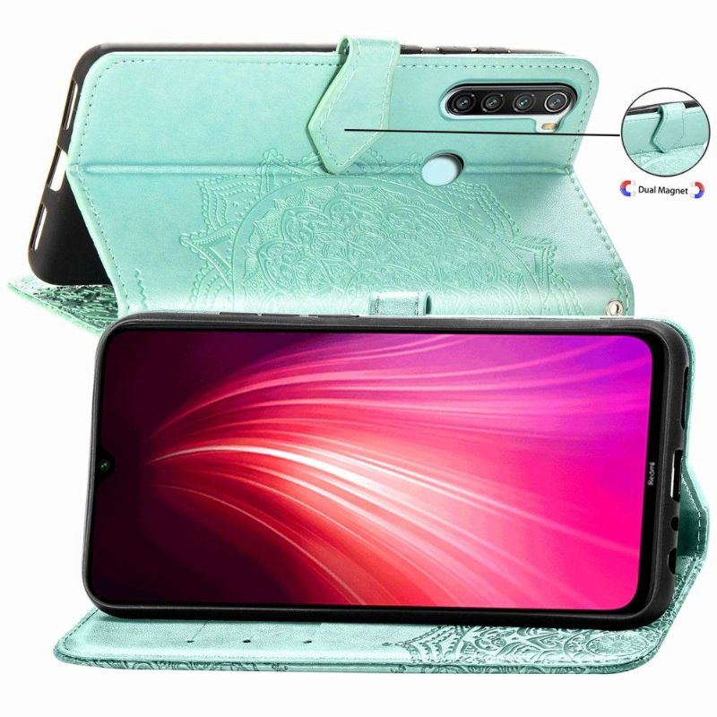 Kožené Pouzdro Na Xiaomi Redmi Note 8 2021 Mandala Reliéf Z Umělé Kůže