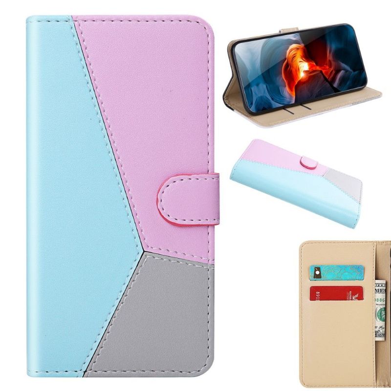 Kožené Pouzdro Na Xiaomi Redmi Note 8 2021 Umělá Tříbarevná Kůže