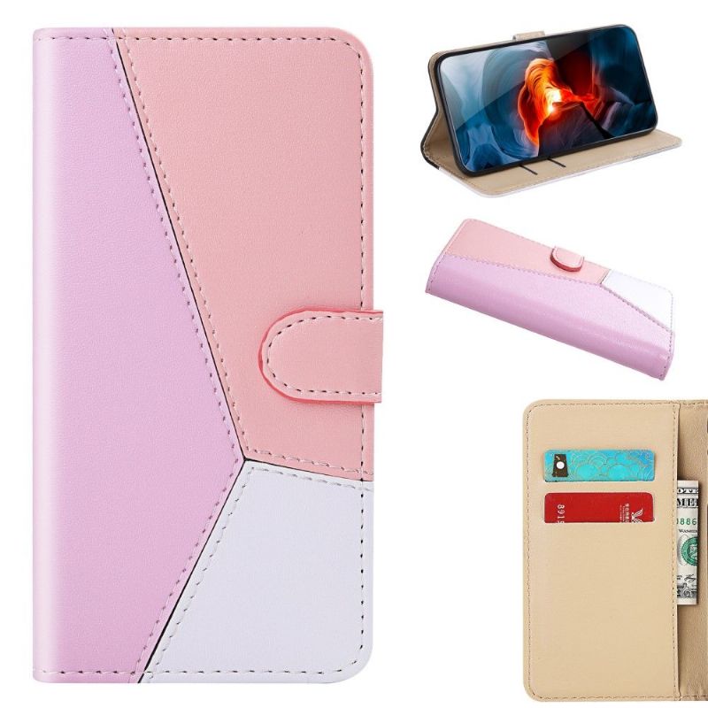 Kožené Pouzdro Na Xiaomi Redmi Note 8 2021 Umělá Tříbarevná Kůže