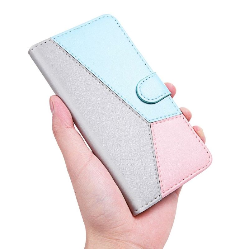 Kožené Pouzdro Na Xiaomi Redmi Note 8 2021 Umělá Tříbarevná Kůže