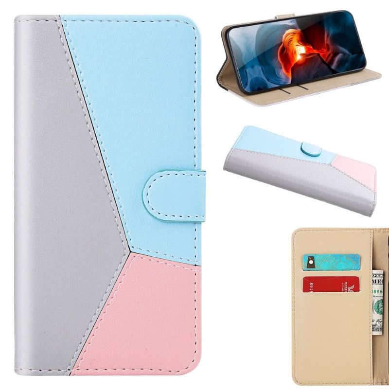 Kožené Pouzdro Na Xiaomi Redmi Note 8 2021 Umělá Tříbarevná Kůže