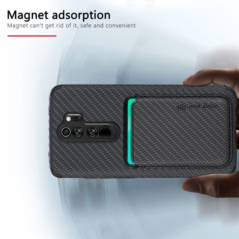 Kryt Na Xiaomi Redmi Note 8 2021 Držák Magnetické Karty Z Uhlíkových Vláken