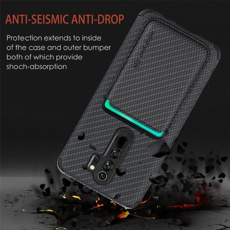 Kryt Na Xiaomi Redmi Note 8 2021 Držák Magnetické Karty Z Uhlíkových Vláken