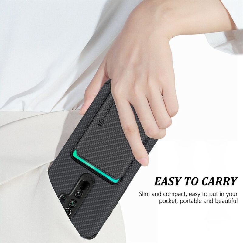 Kryt Na Xiaomi Redmi Note 8 2021 Držák Magnetické Karty Z Uhlíkových Vláken