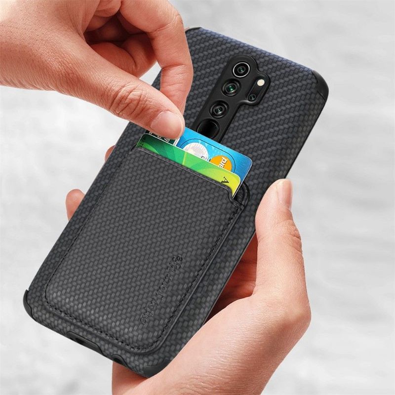 Kryt Na Xiaomi Redmi Note 8 2021 Držák Magnetické Karty Z Uhlíkových Vláken