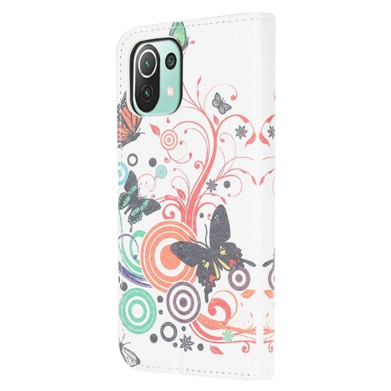 Flipové Pouzdro Na Xiaomi Mi 11 Lite 5G NE / Mi 11 Lite / Mi 11 Lite 5G Retro Motýli