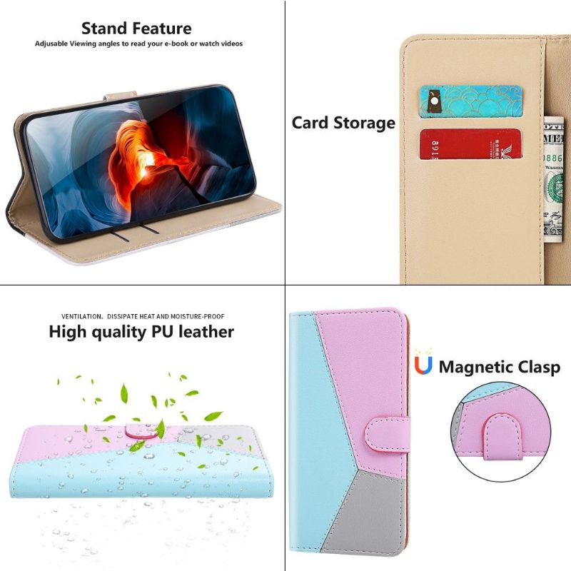 Flipové Pouzdro Na Xiaomi Mi 11 Lite 5G NE / Mi 11 Lite / Mi 11 Lite 5G Tříbarevná Umělá Kůže