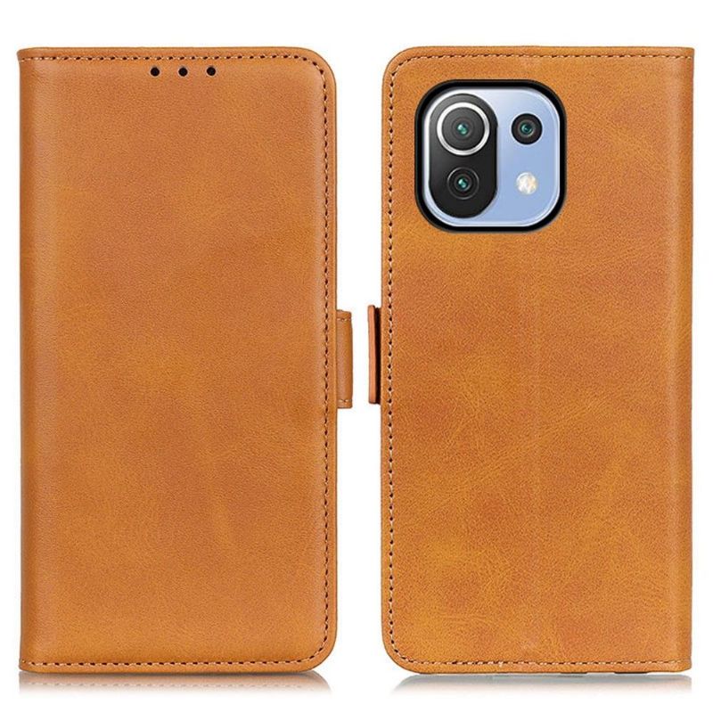Kožené Pouzdro Folio Na Xiaomi Mi 11 Lite 5G NE / Mi 11 Lite / Mi 11 Lite 5G Peněženkové Pouzdro Matný Kožený Kryt