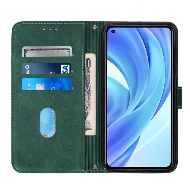 Kožené Pouzdro Na Xiaomi Mi 11 Lite 5G NE / Mi 11 Lite / Mi 11 Lite 5G Kožený Efekt Geometrického Designu