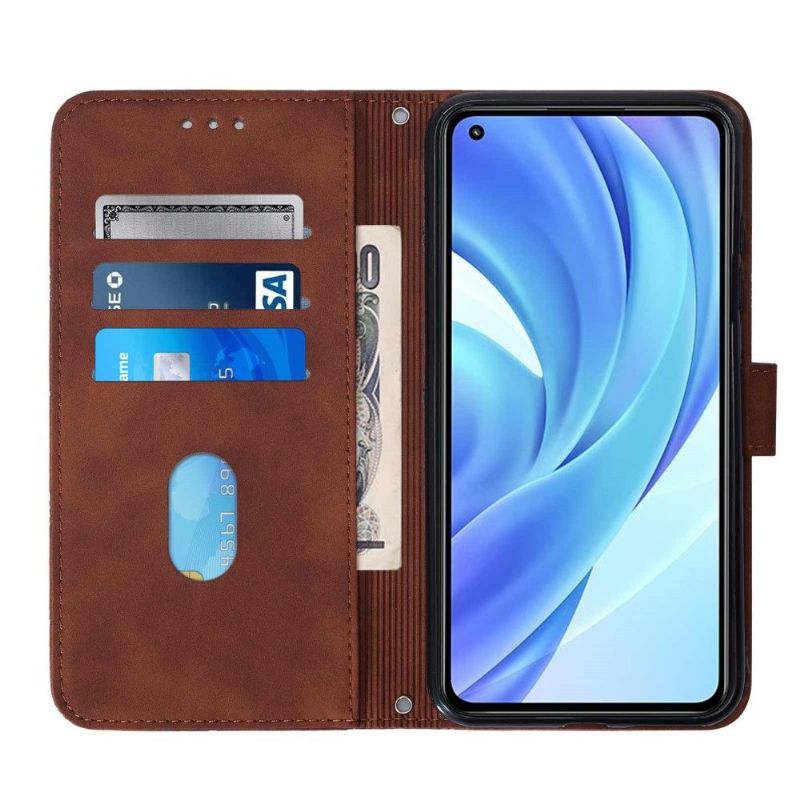 Kožené Pouzdro Na Xiaomi Mi 11 Lite 5G NE / Mi 11 Lite / Mi 11 Lite 5G Kožený Efekt Geometrického Designu