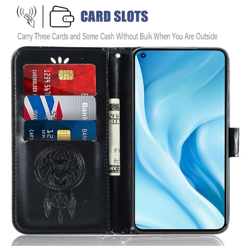 Kožené Pouzdro Na Xiaomi Mi 11 Lite 5G NE / Mi 11 Lite / Mi 11 Lite 5G Sova Lapač Snů