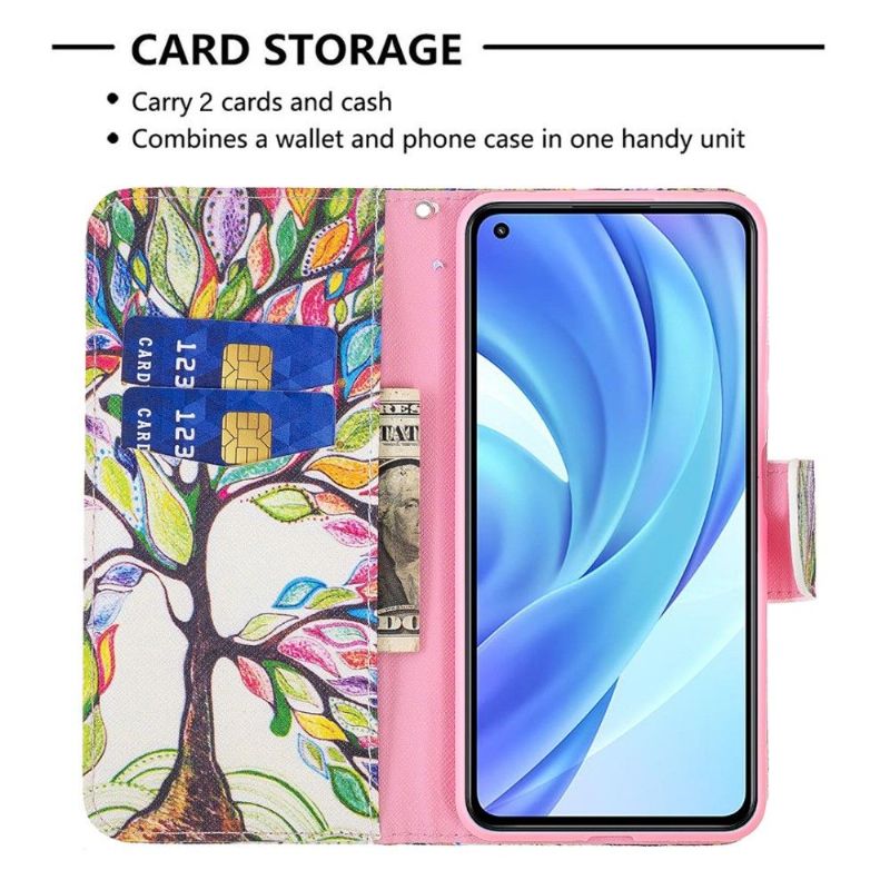 Kožené Pouzdro Na Xiaomi Mi 11 Lite 5G NE / Mi 11 Lite / Mi 11 Lite 5G Stromová Kresba