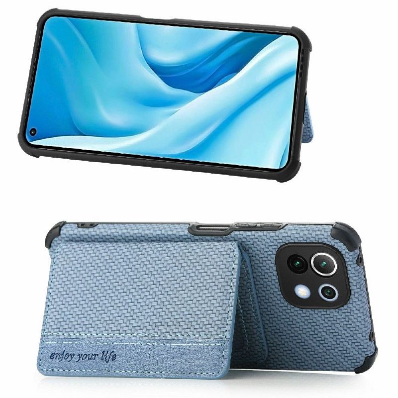 Kryt Na Xiaomi Mi 11 Lite 5G NE / Mi 11 Lite / Mi 11 Lite 5G Držák Karet Z Uhlíkových Vláken