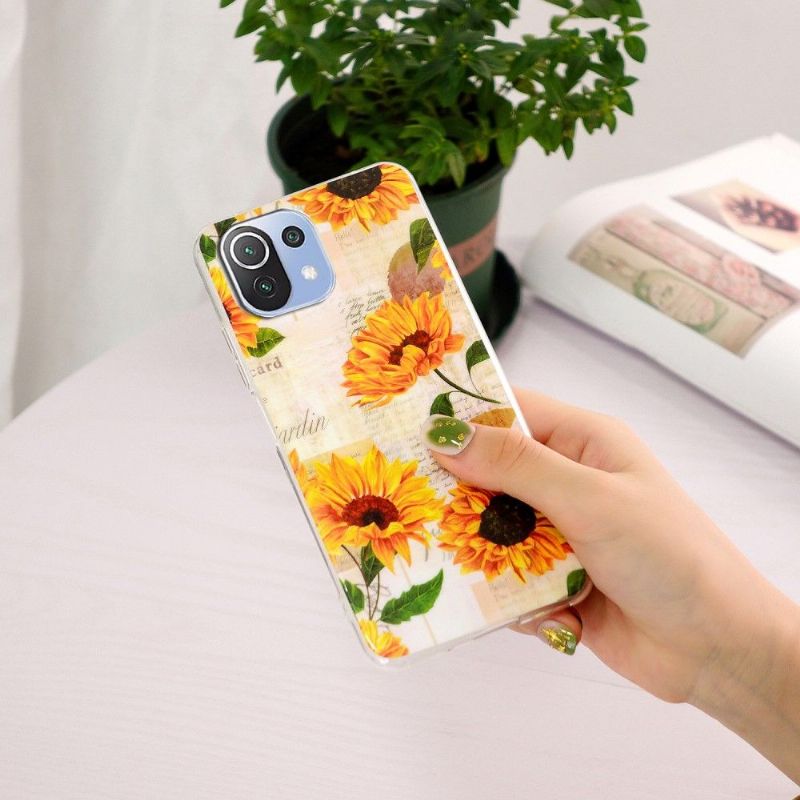 Kryty Na Mobil Na Xiaomi Mi 11 Lite 5G NE / Mi 11 Lite / Mi 11 Lite 5G Vintage Slunečnicová Zářivka