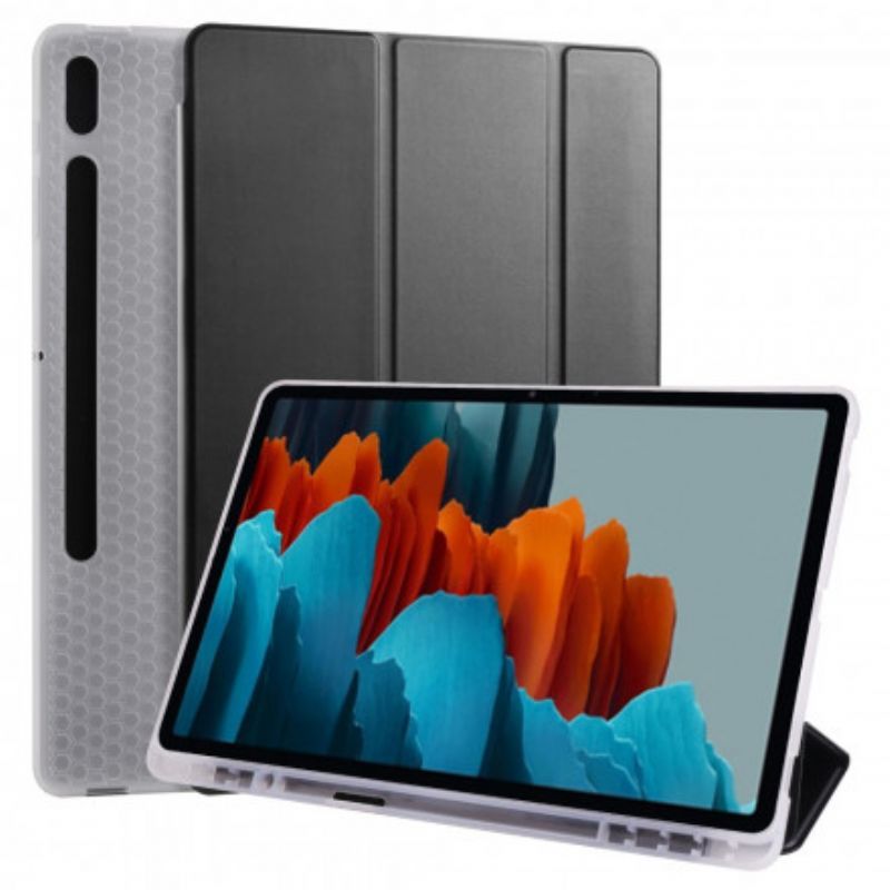 Kryty Na Mobil Na Samsung Galaxy Tab S8 Plus / Tab S7 Plus Silikon A Umělá Kůže