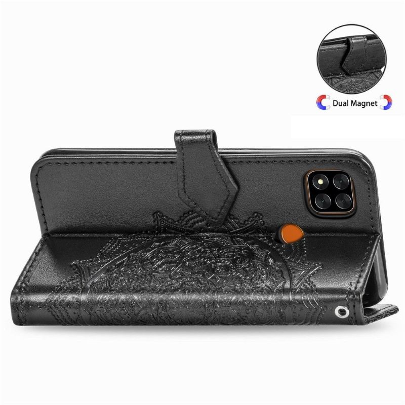 Flipové Pouzdro Na Xiaomi Redmi 9C Reliéfní Mandala Z Umělé Kůže
