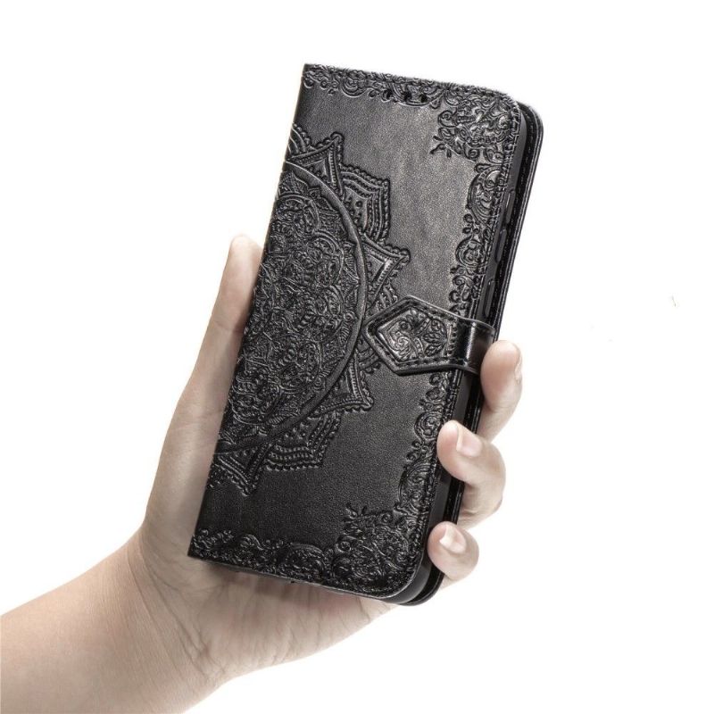 Flipové Pouzdro Na Xiaomi Redmi 9C Reliéfní Mandala Z Umělé Kůže