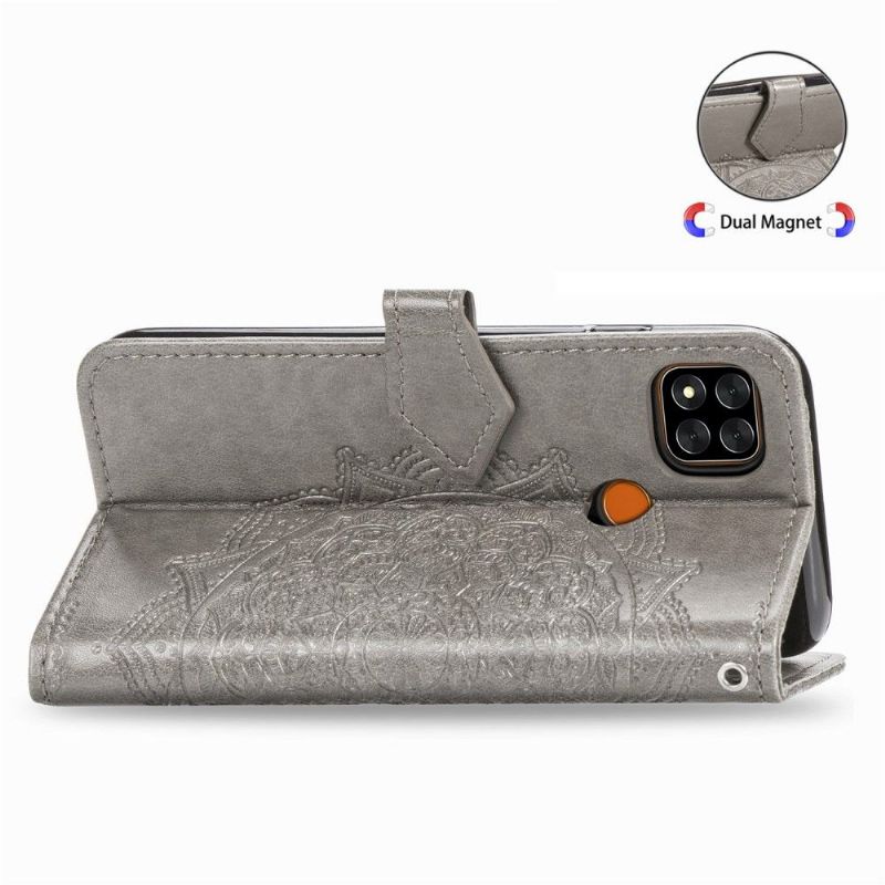 Flipové Pouzdro Na Xiaomi Redmi 9C Reliéfní Mandala Z Umělé Kůže