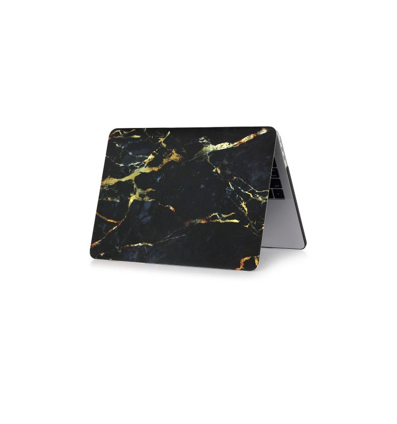 Macbook Air 13Palcový 2018 – Skořepina S Mramorovým Vzorem – Černá/Zlatá