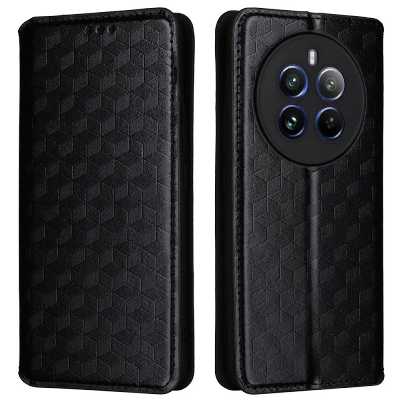 Kožené Pouzdro Folio Na Realme 12 Pro / 12 Pro Plus 3d Diamantový Vzor