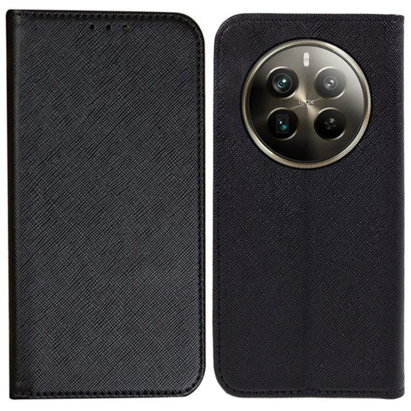 Kožené Pouzdro Folio Realme 12 Pro / 12 Pro Plus Křížová Textura