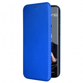 Kožené Pouzdro Folio Realme 12 Pro / 12 Pro Plus Uhlíkové Vlákno