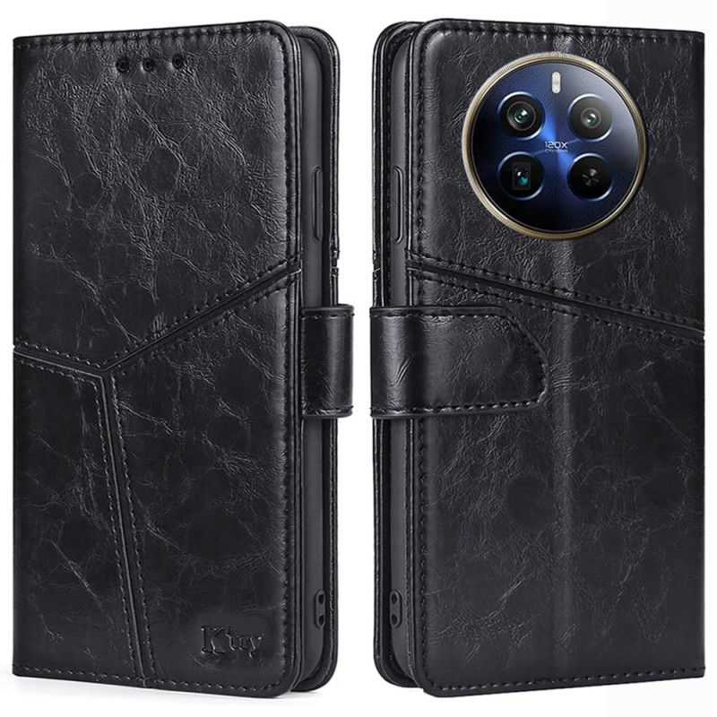 Kožený Kryt Realme 12 Pro / 12 Pro Plus Geometrický Design